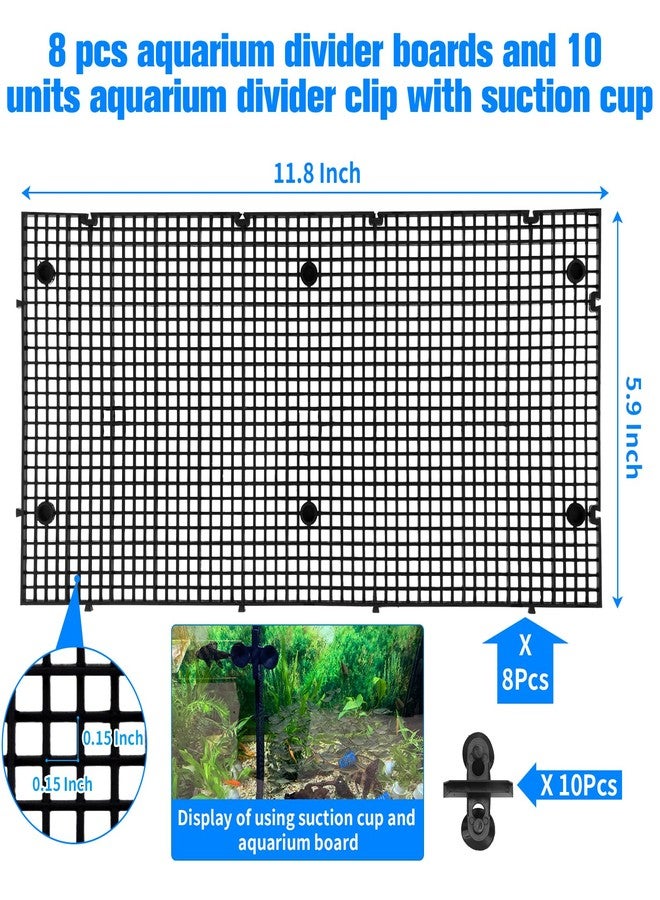 Weramics 8pcs Fish Tank Divider with 10 pcs Suction Cups DIY Adjustable Aquarium Divider Filter Bottom Fish Tank Isolation Board Egg Crate - Image 2